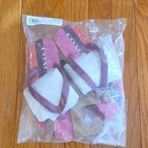 Coach Pink and Brown Sandals